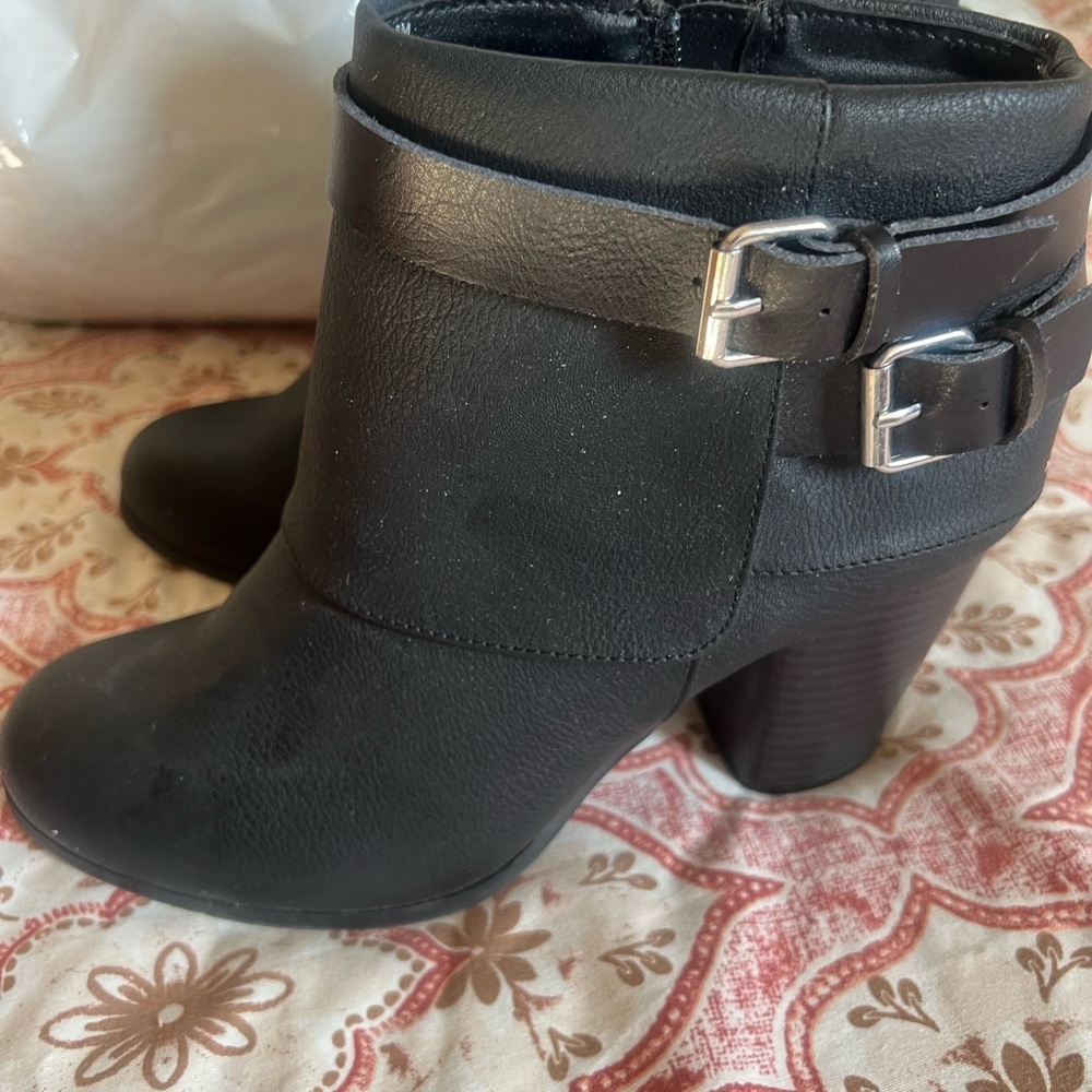 Madden Girl Black Ankle Booties with Double Buckle